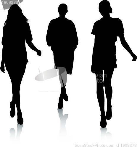 Image of Fashion girls silhouettes