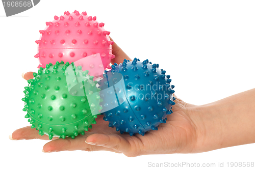 Image of three colored massage balls