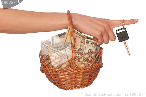 Image of basket with money