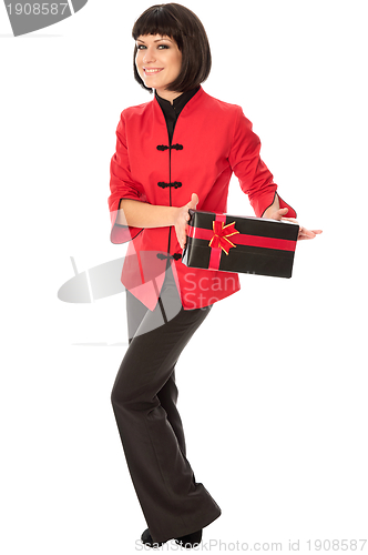Image of gift with red bow