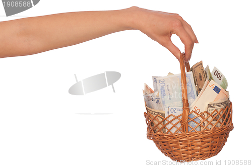 Image of basket with money