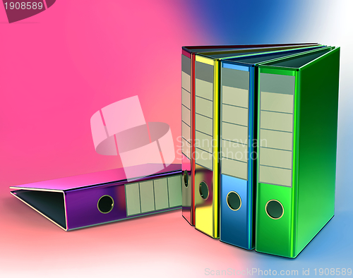 Image of colored folders stores important documents
