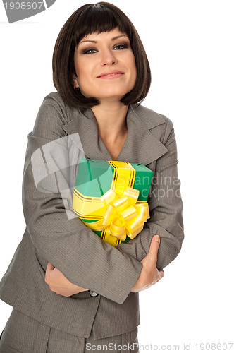 Image of green box with yellow bow as a gift