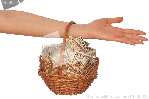 Image of basket with money