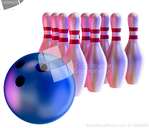 Image of Bowling ball crashing into the skittles