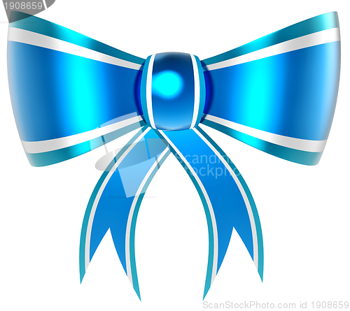 Image of blue with silver gift bow