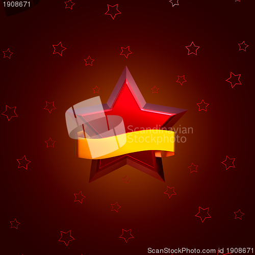 Image of red stars on brown background