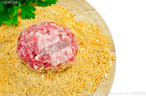 Image of Cutlet homemade on a round board