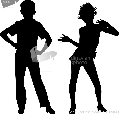 Image of Happy silhouettes children
