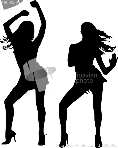 Image of Silhouettes of dancing women