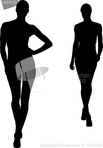 Image of Silhouettes of fashion girls