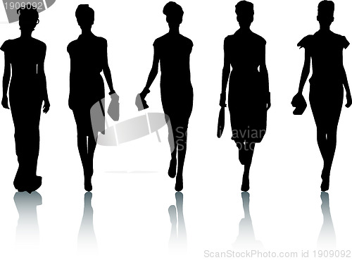 Image of Fashion girls silhouettes 