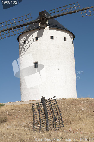 Image of White ancient windmill