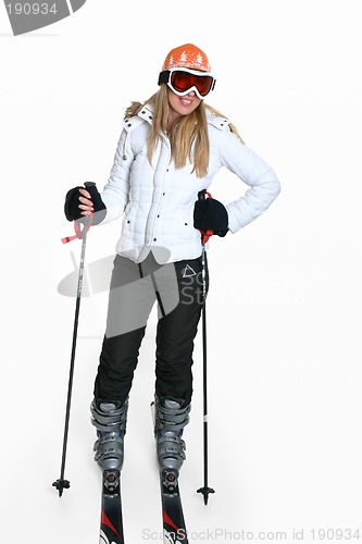 Image of Female wearing ski gear