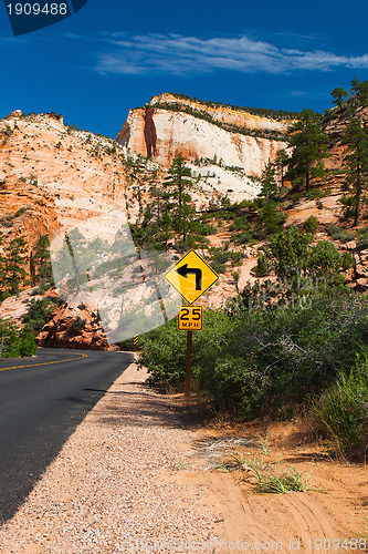 Image of The road in Zion Canyon 