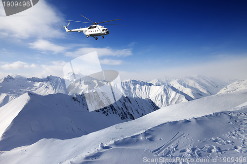 Image of Heliski in snowy mountains