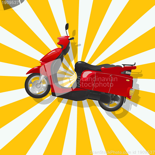 Image of The fantastic shiny red scooter
