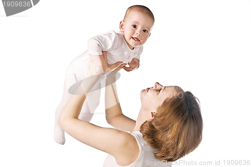 Image of Happy mother with baby