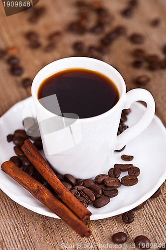 Image of cup of coffee and cinnamon