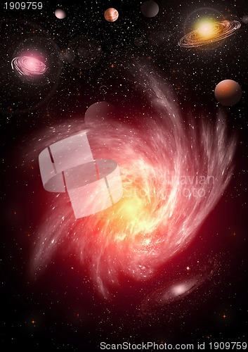 Image of galaxy in a free space