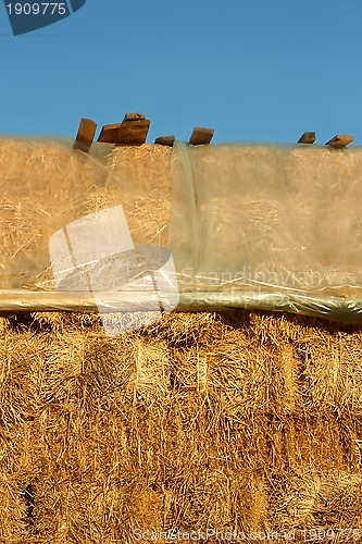 Image of Straw pile covered with plastic film