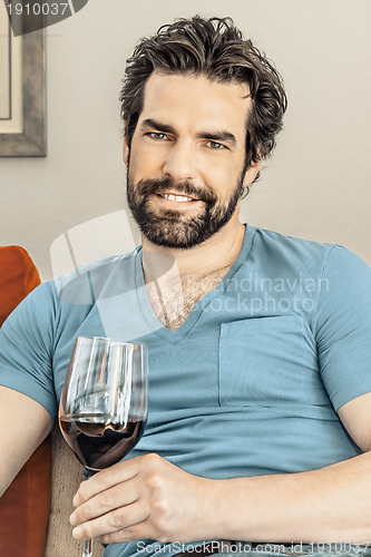 Image of man with wine