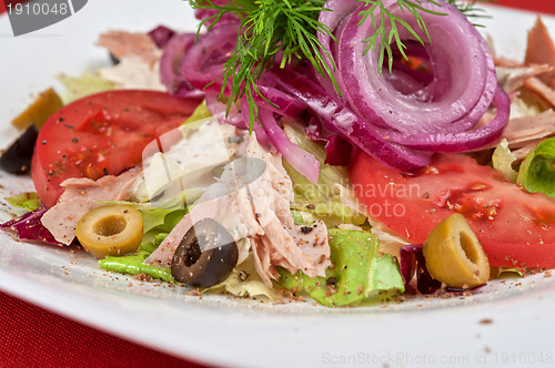 Image of chicken meat filet salad