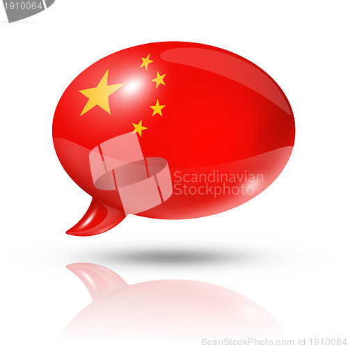 Image of Chinese flag speech bubble