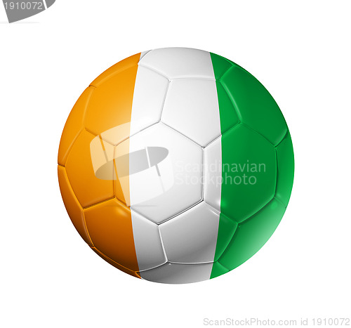 Image of Soccer football ball with Ivory Coast flag