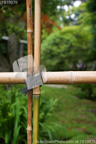 Image of Bamboo fence detail