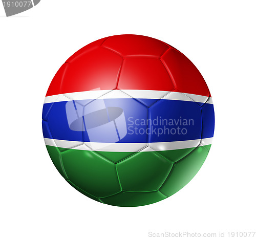 Image of Soccer football ball with Gambia flag