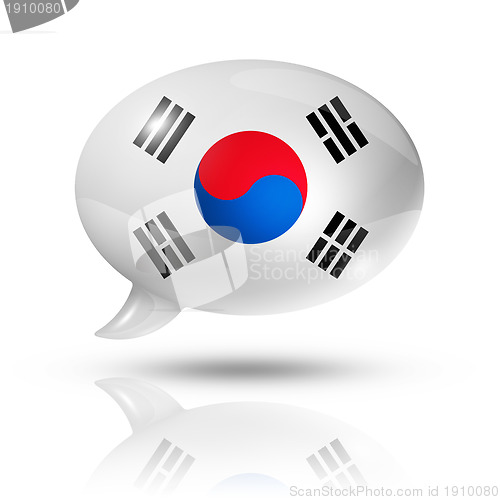 Image of South Korean flag speech bubble
