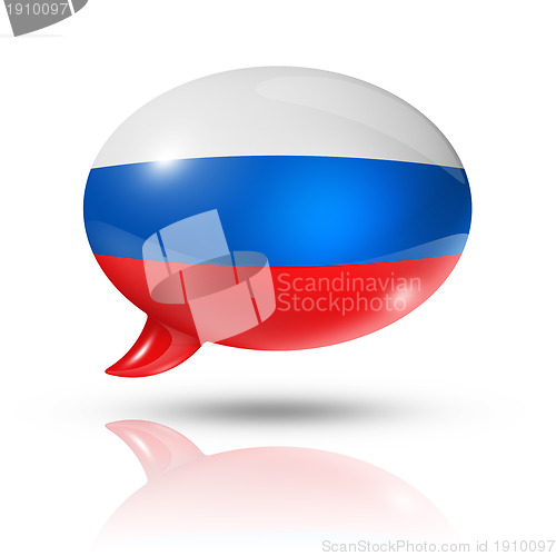Image of Russian flag speech bubble