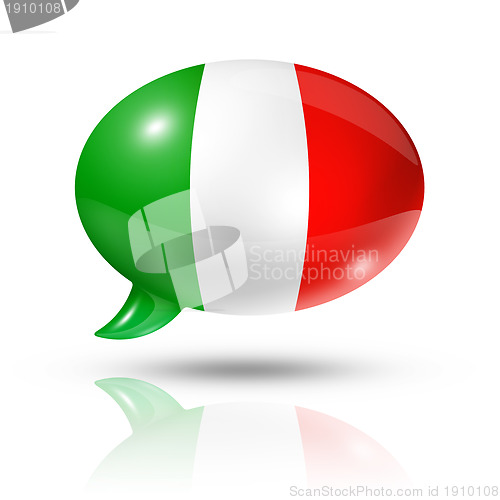 Image of Italian flag speech bubble