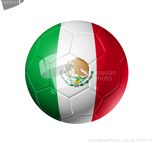 Image of Soccer football ball with Mexico flag