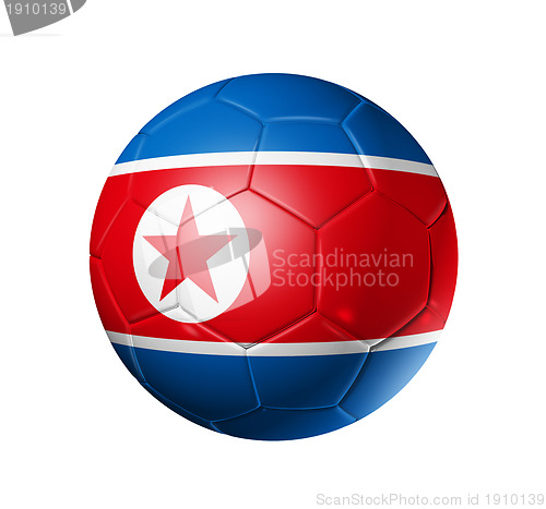 Image of Soccer football ball with north Korea flag