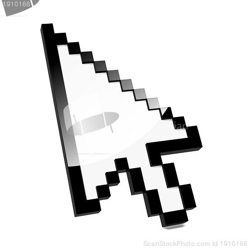 Image of Pixel cursor black clean shiny icon.