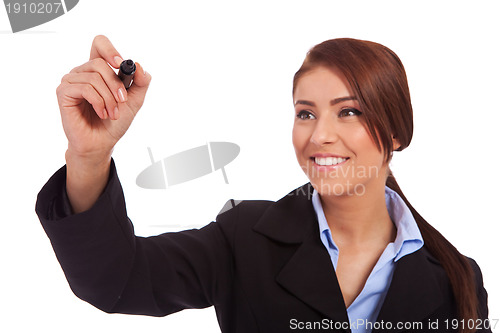 Image of Business woman writing