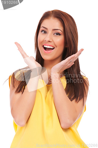 Image of excited young woman