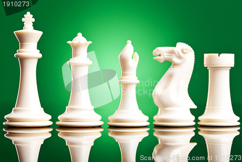 Image of white chess pieces