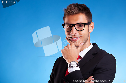 Image of  Pensive young business man