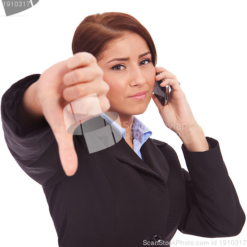 Image of negative answer on the phone