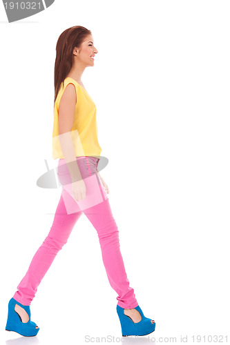 Image of casual woman walking