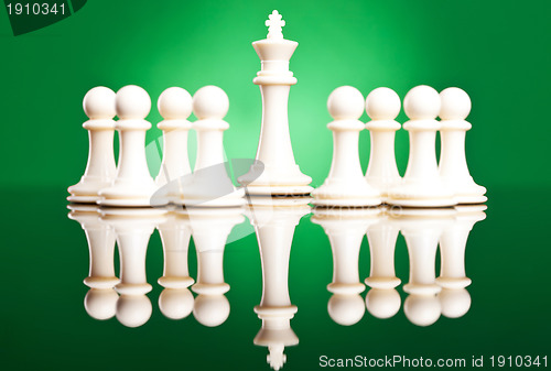 Image of  pawns protecting  the white king 