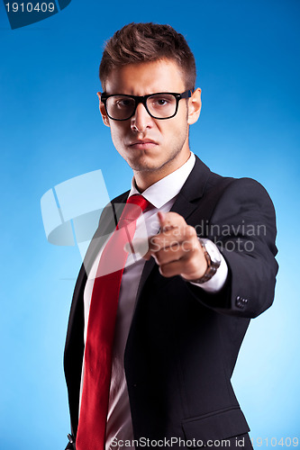 Image of acusing young business man