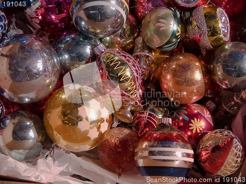 Image of Antique glass Chrismas tree ornaments