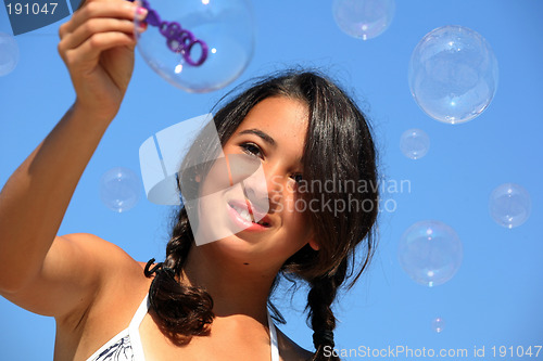 Image of Girl with bubbles
