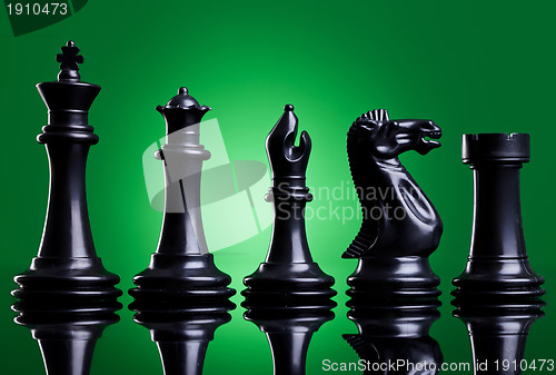 Image of Black chess pieces