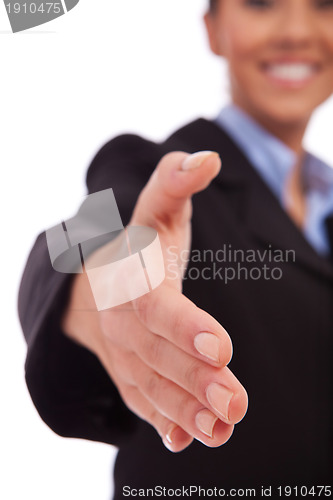 Image of business woman ready for a handshake