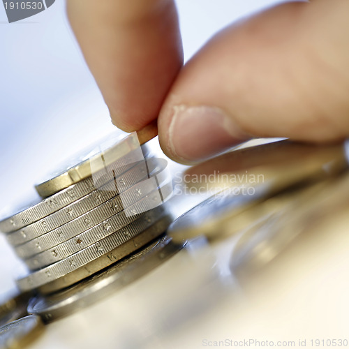 Image of Towers of euro coins